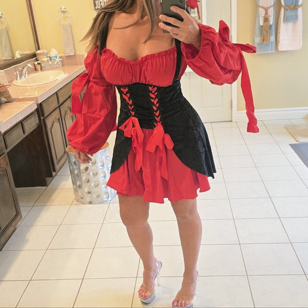 Leg Avenue Red and Black Corset Dress